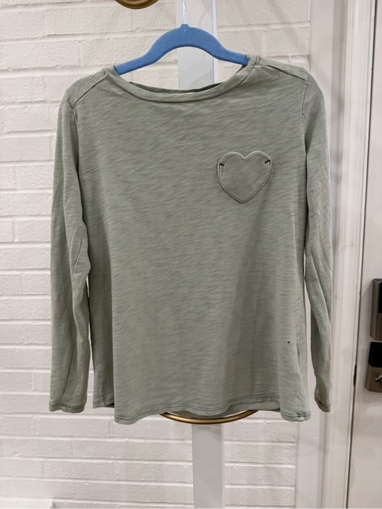 Crewcuts Other - Crewcuts Sage Green Long-Sleeve Top with Heart Patch